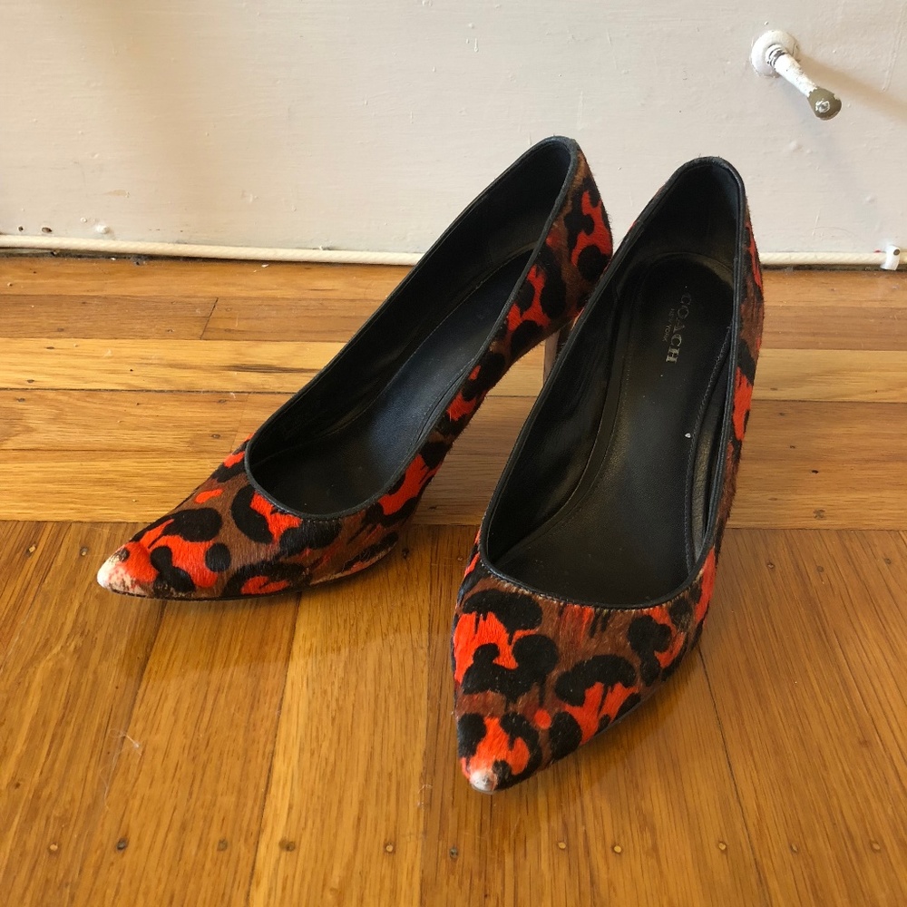 Coach pony hair pumps